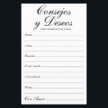 Advies en wenst Spaans<br><div class="desc">Deze elegante, zwarte en witte, moderne, handgeschreven Spaanse script Consejos y Deseos/Advice & Wishes lakens zijn perfect voor je vrijgezellenfeest, repetitief diner of huwelijksgasten die het gelukkige paar invullen. Mensen zullen graag de herinneringen krijgen - ze maken het zo makkelijk om liefhebbende woorden van advies en welwillendheid achter te laten....</div>