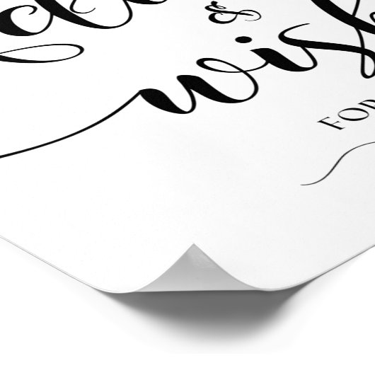 Advies en wenst trouwbord 8x10 poster (Hoek)