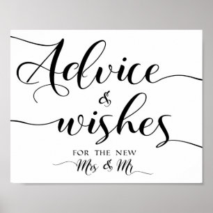 Advies en wenst trouwbord 8x10 poster