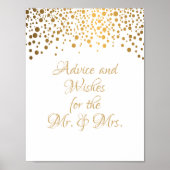 Advies - Gold Confetti Stippen - Wit Poster (Voorkant)