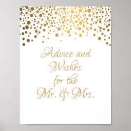 Advies - Gold Confetti Stippen - Wit Poster