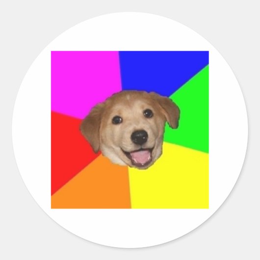 Advies Hond Advies Dierlijke meme Ronde Sticker (Voorkant)