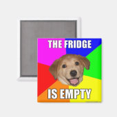 ADVIES HOND MEME: DE KOELKAST IS LEEG MAGNEET (Voorkant / Achterkant)