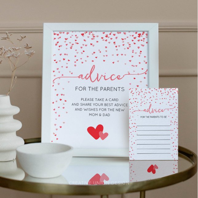 Advies Kaart Baby shower activiteit (little sweetheart baby shower)