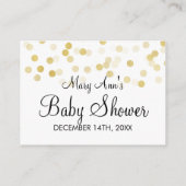 Advies Kaart Baby shower Gold Foil Glitter Lichten (Achterkant)