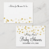 Advies Kaart Baby shower Gold Foil Glitter Lichten (Voorkant / Achterkant)