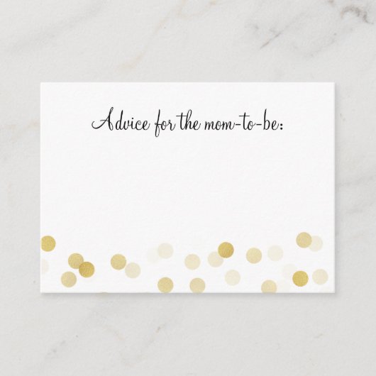 Advies Kaart Baby shower Gold Foil Glitter Lichten (Voorkant)