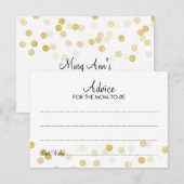 Advies Kaart Baby shower Gold Foil Glitter Lichten (Voorkant / Achterkant)