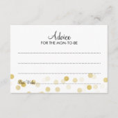 Advies Kaart Baby shower Gold Foil Glitter Lichten (Voorkant)
