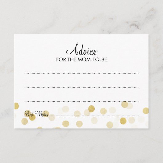 Advies Kaart Baby shower Gold Foil Glitter Lichten (Voorkant)