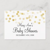 Advies Kaart Baby shower Gold Foil Glitter Lichten (Achterkant)