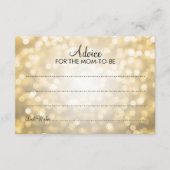 Advies Kaart Baby shower Gold Glitter Lichten (Voorkant)