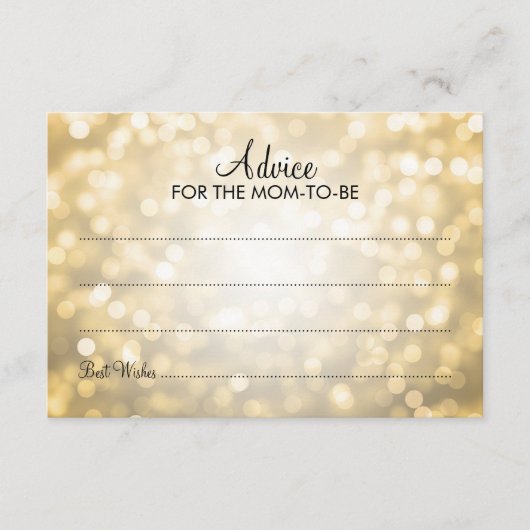 Advies Kaart Baby shower Gold Glitter Lichten (Voorkant)