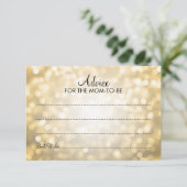 Advies Kaart Baby shower Gold Glitter Lichten (Staand voorkant)