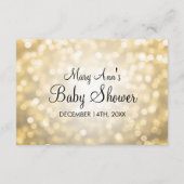 Advies Kaart Baby shower Gold Glitter Lichten (Achterkant)