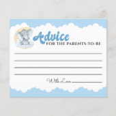Advies Kaart Blue Elephant Boy Baby shower (Voorkant)