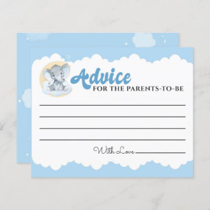Advies Kaart Blue Elephant Boy Baby shower