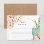Advies Kaart Boho Cactus Roze Bloemen (Voorkant / Achterkant)