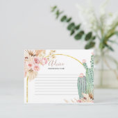 Advies Kaart Boho Cactus Roze Bloemen (Staand voorkant)