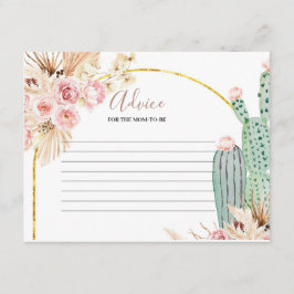 Advies Kaart Boho Cactus Roze Bloemen