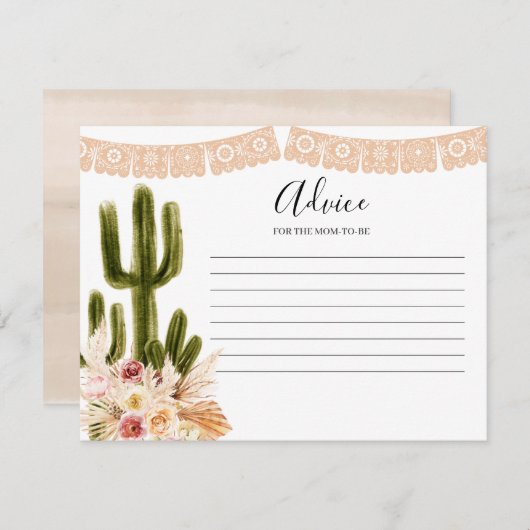 Advies Kaart Boho Taco over Love Cactus Floral (Voorkant / Achterkant)