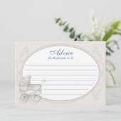 Advies Kaart Carriage Ivory Blue Gingham (Staand voorkant)
