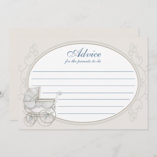 Advies Kaart Carriage Ivory Blue Gingham (Voorkant / Achterkant)