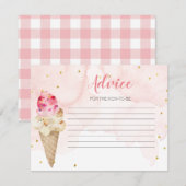 Advies Kaart Roze ijs Vrijgezellenfeest (Voorkant / Achterkant)