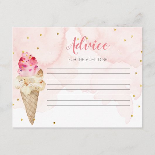 Advies Kaart Roze ijs Vrijgezellenfeest (Voorkant)