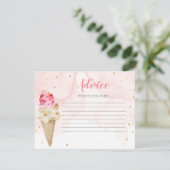 Advies Kaart Roze ijs Vrijgezellenfeest (Staand voorkant)