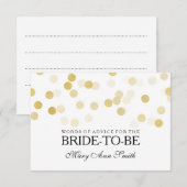 Advies Kaart Vrijgezellenfeest Faux Gold Foil Glit (Voorkant / Achterkant)