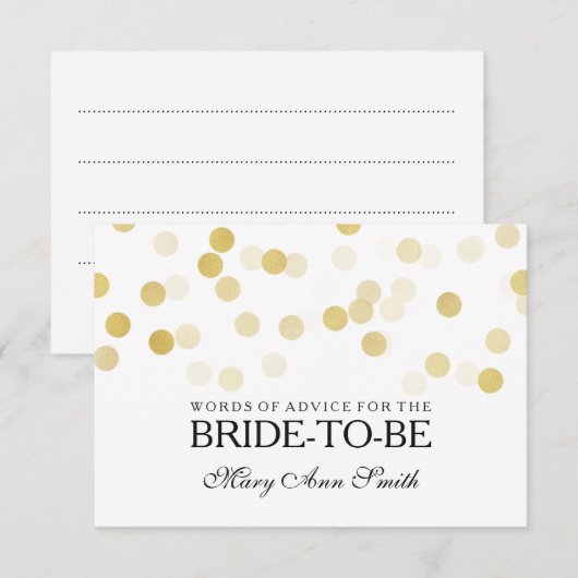 Advies Kaart Vrijgezellenfeest Faux Gold Foil Glit (Voorkant / Achterkant)