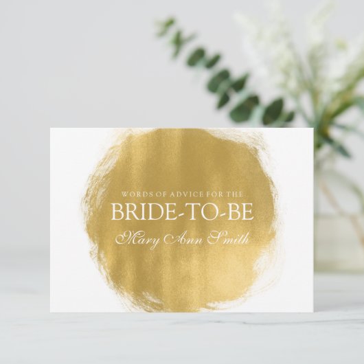 Advies Kaart Vrijgezellenfeest Gold Paint Kijk (Staand voorkant)