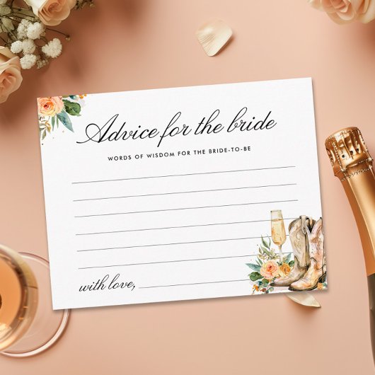 Advies laarzen en Bubbly Western Vrijgezellenfeest Informatiekaartje