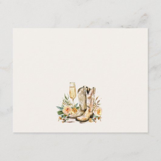 Advies laarzen en Bubbly Western Vrijgezellenfeest Informatiekaartje (Achterkant)