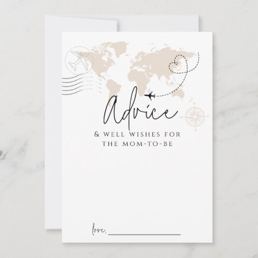 Advies moeder Wereldkaart reizen Baby shower Spelk Kaart (Voorkant)