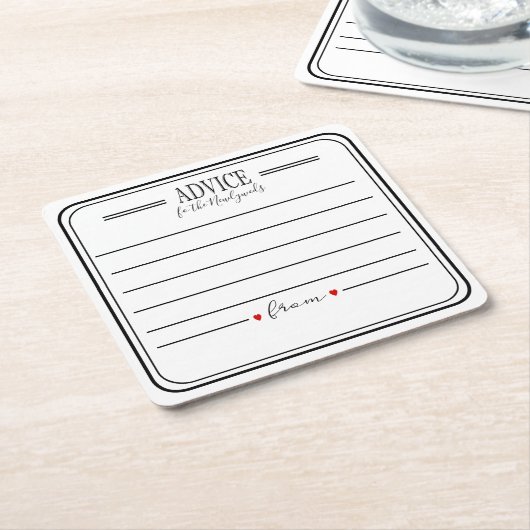 Advies onderzetter voor een partij gepersonaliseer (Schuin)