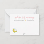 Advies over Baby shower lentevloeren Roze vlinder Notitiekaartje (Voorkant)