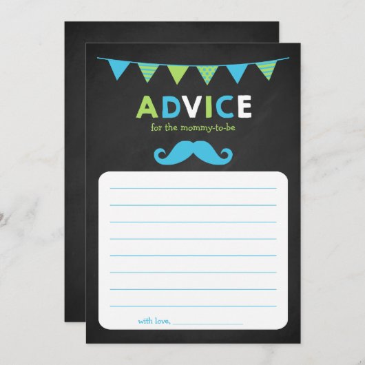 Advies over Baby showers met blauw en groen alkboa Kaart (Voorkant / Achterkant)