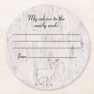 Advies over Birch Bark en Deer Wedding Ronde Kartonnen Onderzetter