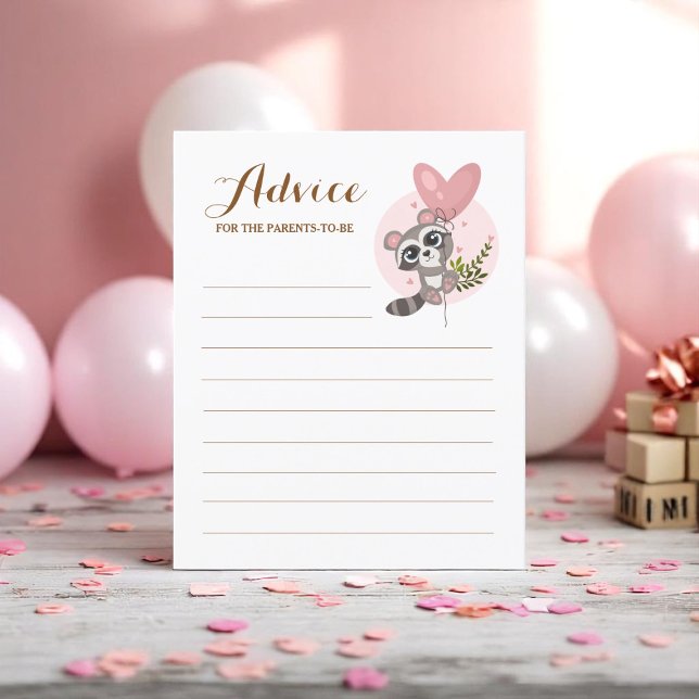 Advies over het Baby shower van de verkorte bloedd (Cute Raccoon Baby Shower Game Advice For Parents)