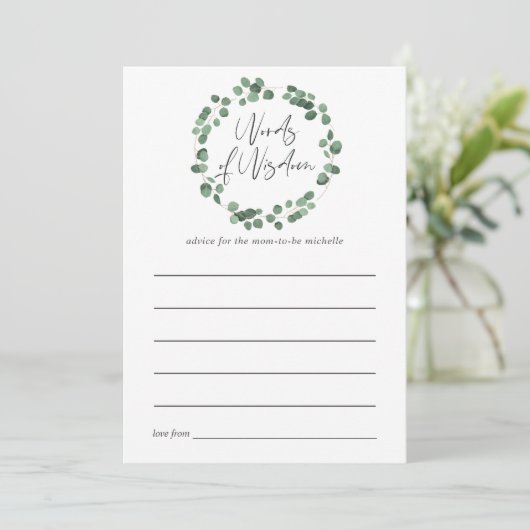 Advies over het Baby shower van Eucalyptus Greener (Staand voorkant)