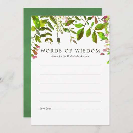 Advies over het Vrijgezellenfeest waterverf lentev Kaart (Voorkant / Achterkant)