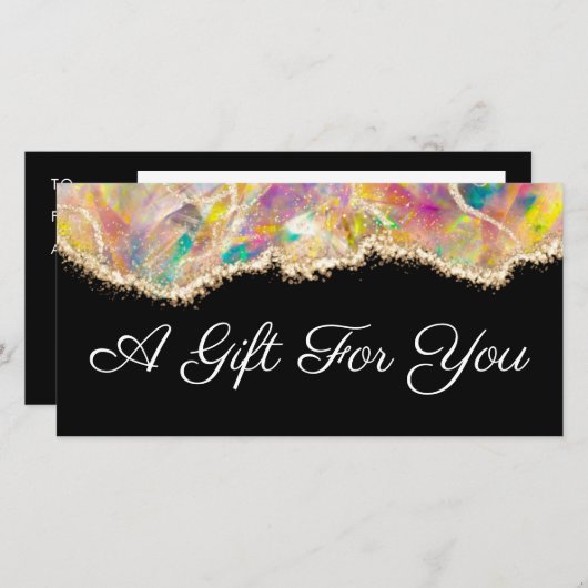 advies over het zwarte cadeaucertificaat (Voorkant / Achterkant)