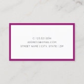 Advies over minimaal magenta initialen visitekaartje (Achterkant)