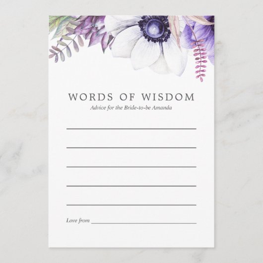 Advies over mosterd Violet Floral Vrijgezellenfees (Voorkant)