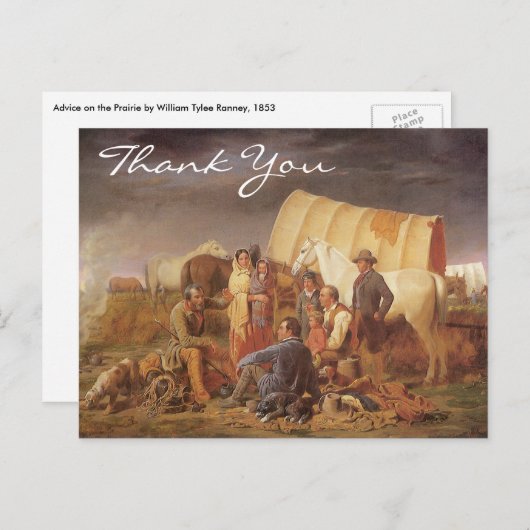 Advies over Prairie van William Ranney, Dank U Briefkaart (Voorkant / Achterkant)