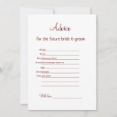 Advies Suggestie Bruiloft bruid bruidegom onderdee Feestdagenkaart (Voorkant)