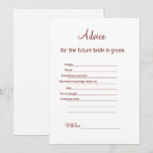 Advies Suggestie Bruiloft bruid bruidegom onderdee Feestdagenkaart (Voorkant / Achterkant)