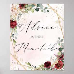Advies van Burgundy floral gold voor het mohamteke Poster